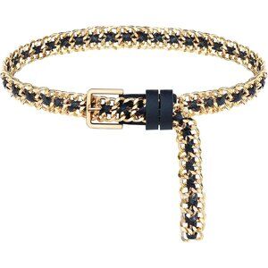 Gold Metal Punk Belt Leather Chain Waist Accessories for Women Dresses